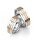 Bicolor-Trauringe / Partnerringe Silber mit Brillant