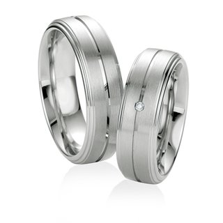 Trauringe / Partnerringe Silber mit Brillant