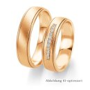 Trauringe Rotgold mit Brillant