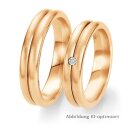 Trauringe Rotgold mit Brillant