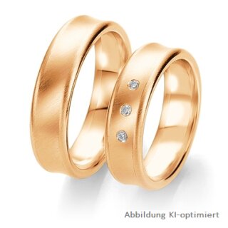 Trauringe Rotgold mit Brillant