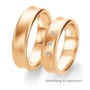 Trauringe Rotgold mit Brillant