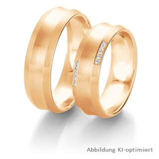 Trauringe Rotgold mit Brillant