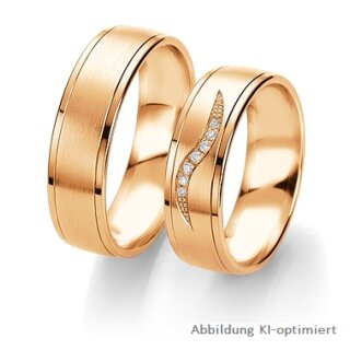 Trauringe Rotgold mit Brillant
