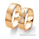 Trauringe Rotgold mit Brillant