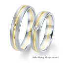 Trauringe Graugold/Gelbgold/Weißgold mit Brillant
