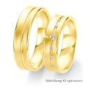 Trauringe Gelbgold mit Brillant