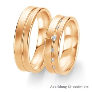 Trauringe Rotgold mit Brillant