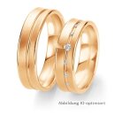 Trauringe Rotgold mit Brillant