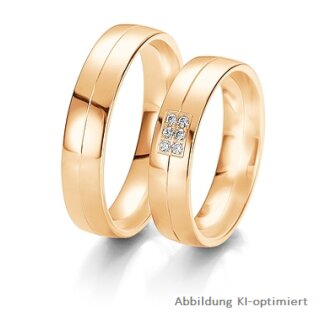 Trauringe Rotgold mit Brillant