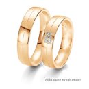 Trauringe Rotgold mit Brillant