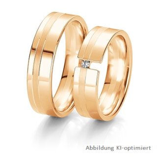 Trauringe Rotgold mit Brillant