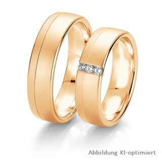 Trauringe Rotgold mit Brillant