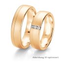 Trauringe Rotgold mit Brillant