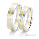 Trauringe Weißgold/Gelbgold mit Brillant