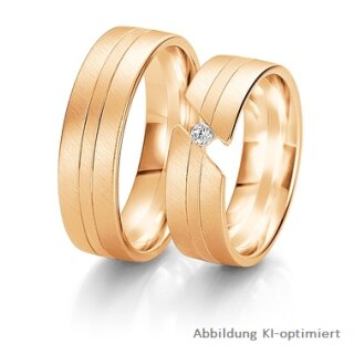 Trauringe Rotgold mit Brillant