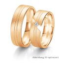 Trauringe Rotgold mit Brillant