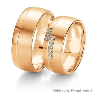 Trauringe Rotgold mit Brillant