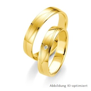 Trauringe Gelbgold mit Brillant
