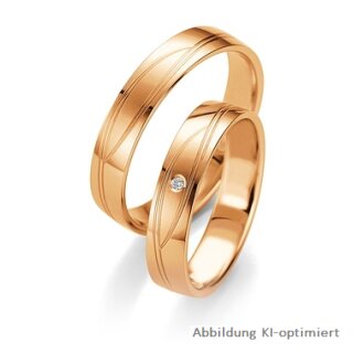 Trauringe Rotgold mit Brillant