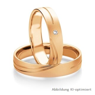 Trauringe Rotgold mit Brillant