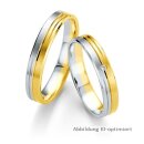 Trauringe Weißgold/Gelbgold mit Brillant