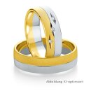 Trauringe Weißgold/Gelbgold mit Brillant