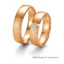 Trauringe Rotgold mit Brillant