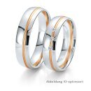 Trauringe Weißgold/Rotgold mit Brillant