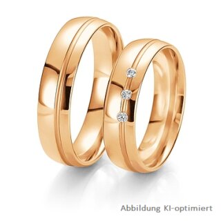 Trauringe Rotgold mit Brillant