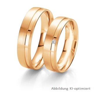 Trauringe Rotgold mit Brillant