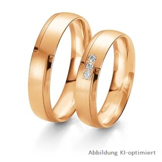 Trauringe Rotgold mit Brillant