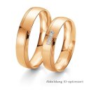 Trauringe Rotgold mit Brillant