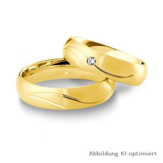 Trauringe Gelbgold mit Brillant