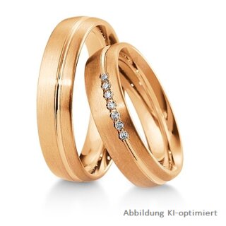 Trauringe Rotgold mit Brillant