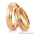 Trauringe Rotgold mit Brillant
