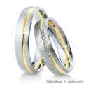 Trauringe Weißgold/Gelbgold mit Brillant