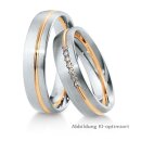 Trauringe Weißgold/Rotgold mit Brillant