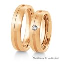 Trauringe Rotgold mit Brillant