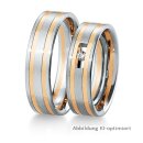 Trauringe Weißgold mit Rotgold und Brillant