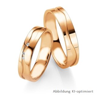 Trauringe Rotgold mit Brillant