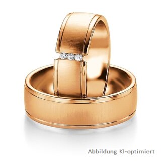 Trauringe Rotgold mit Brillant
