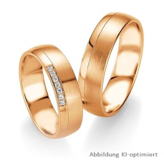 Trauringe Rotgold mit Brillant