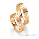 Trauringe Rotgold mit Brillant