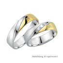 Trauringe Weißgold/Gelbgold mit Brillant