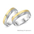 Trauringe Weißgold/Gelbgold mit Brillant