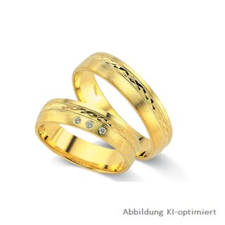 Trauringe Gelbgold mit Brillant