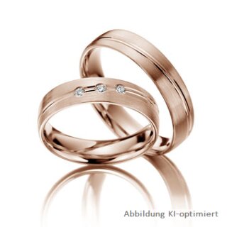Trauringe Rotgold mit Brillant