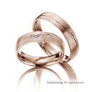 Trauringe Rotgold mit Brillant