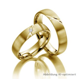 Trauringe Gelbgold mit Brillant